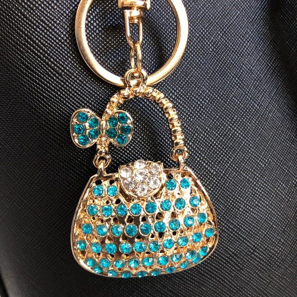 Ladies Rhinestone Handbag Key Chain, NWT - Picture 2 of 3